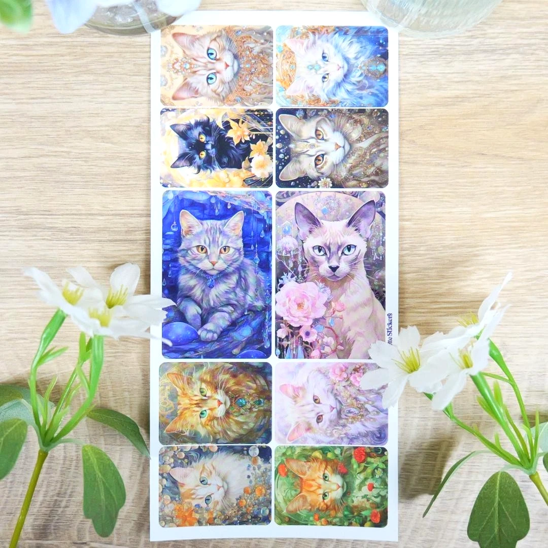 Duchess Cat Stickers - 2 Sticker Sheets for Stationary, Scrapbooking, & More