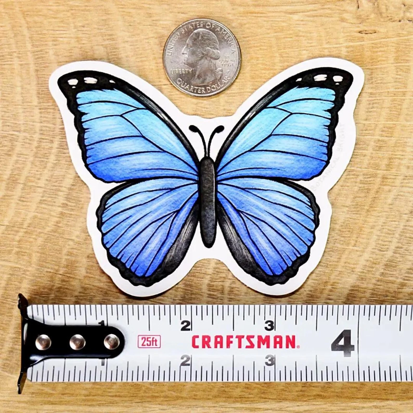 Blue Morpho Butterfly Sticker - Waterproof Vinyl Nature Decal