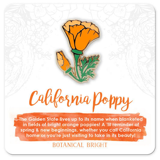 California Poppy Enamel Pin (Version 1) - California State Flower