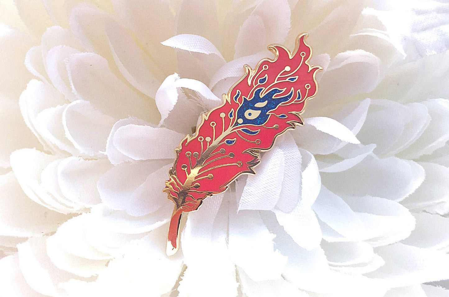 Phoenix Feather Pin - Gold Plated Base