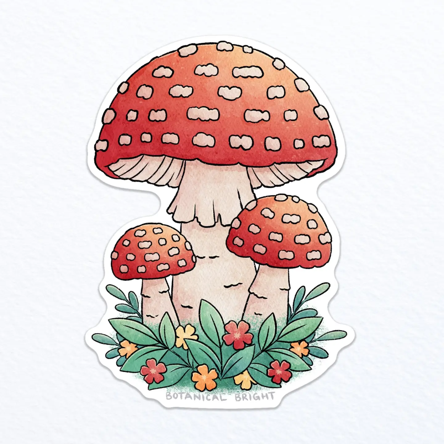 Amanita Mushroom Sticker - Waterproof Vinyl