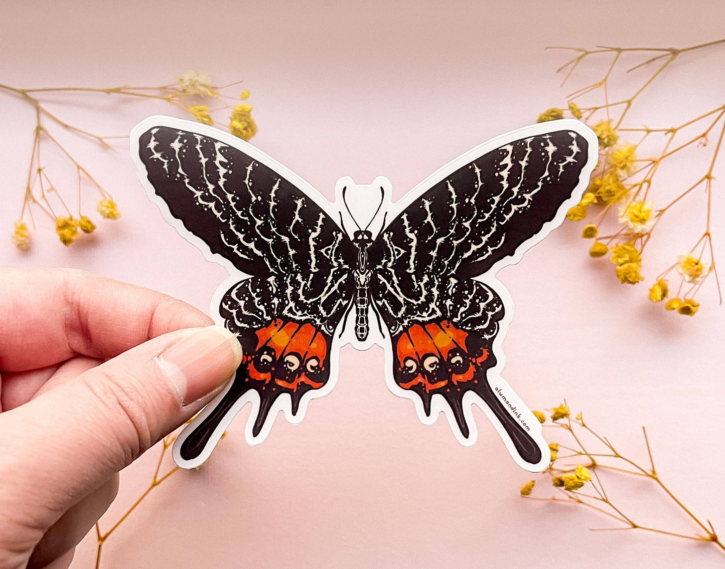 Bhutan Glory Butterfly Sticker - Clear Vinyl