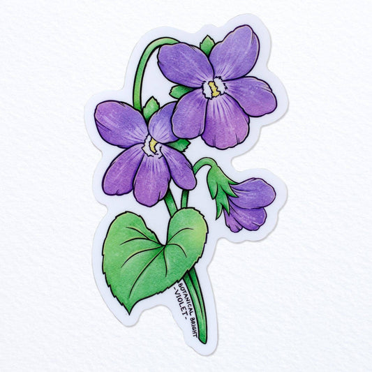 Violet Sticker - February Birth Flower - Waterproof Vinyl