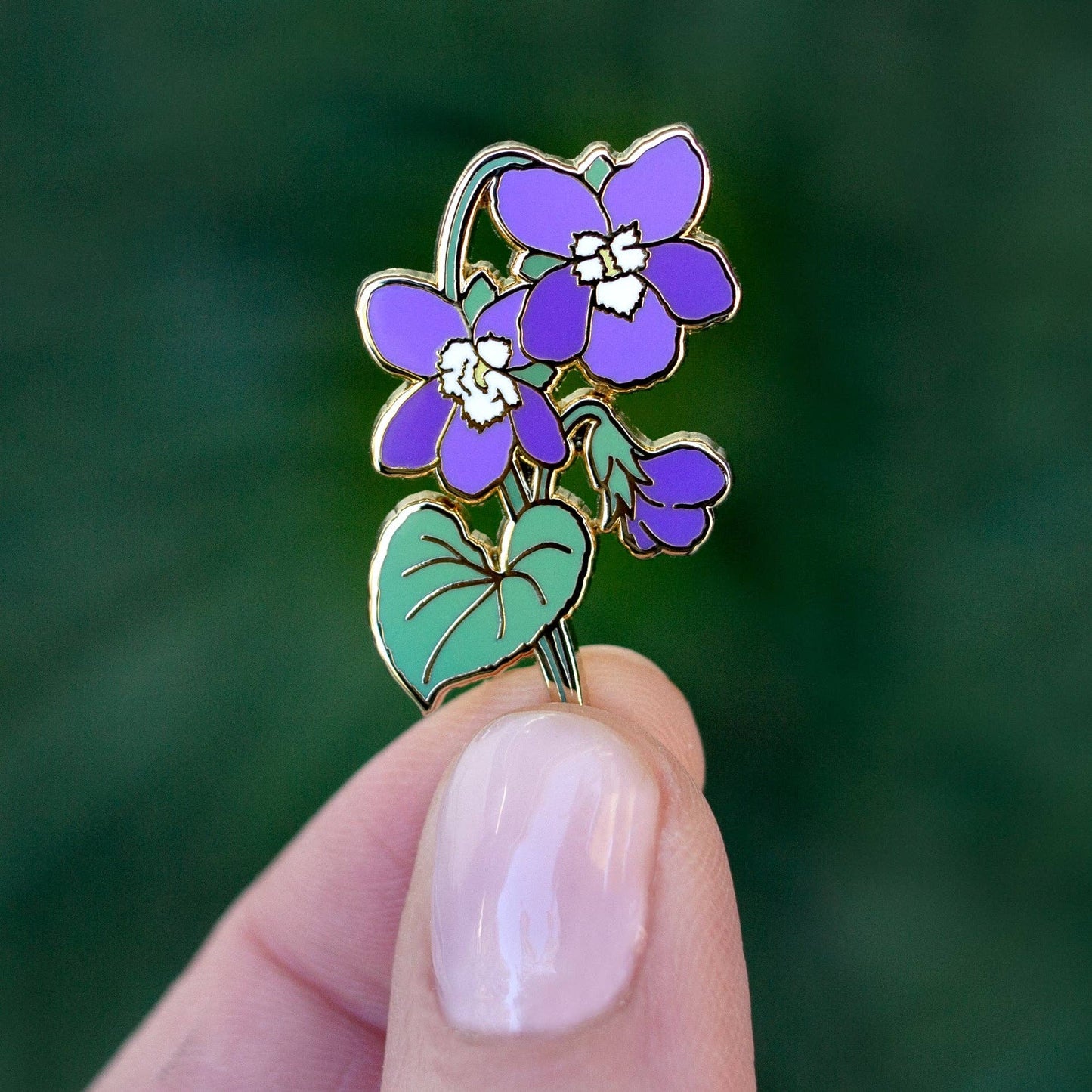 Violet Enamel Pin - February Birth Flower