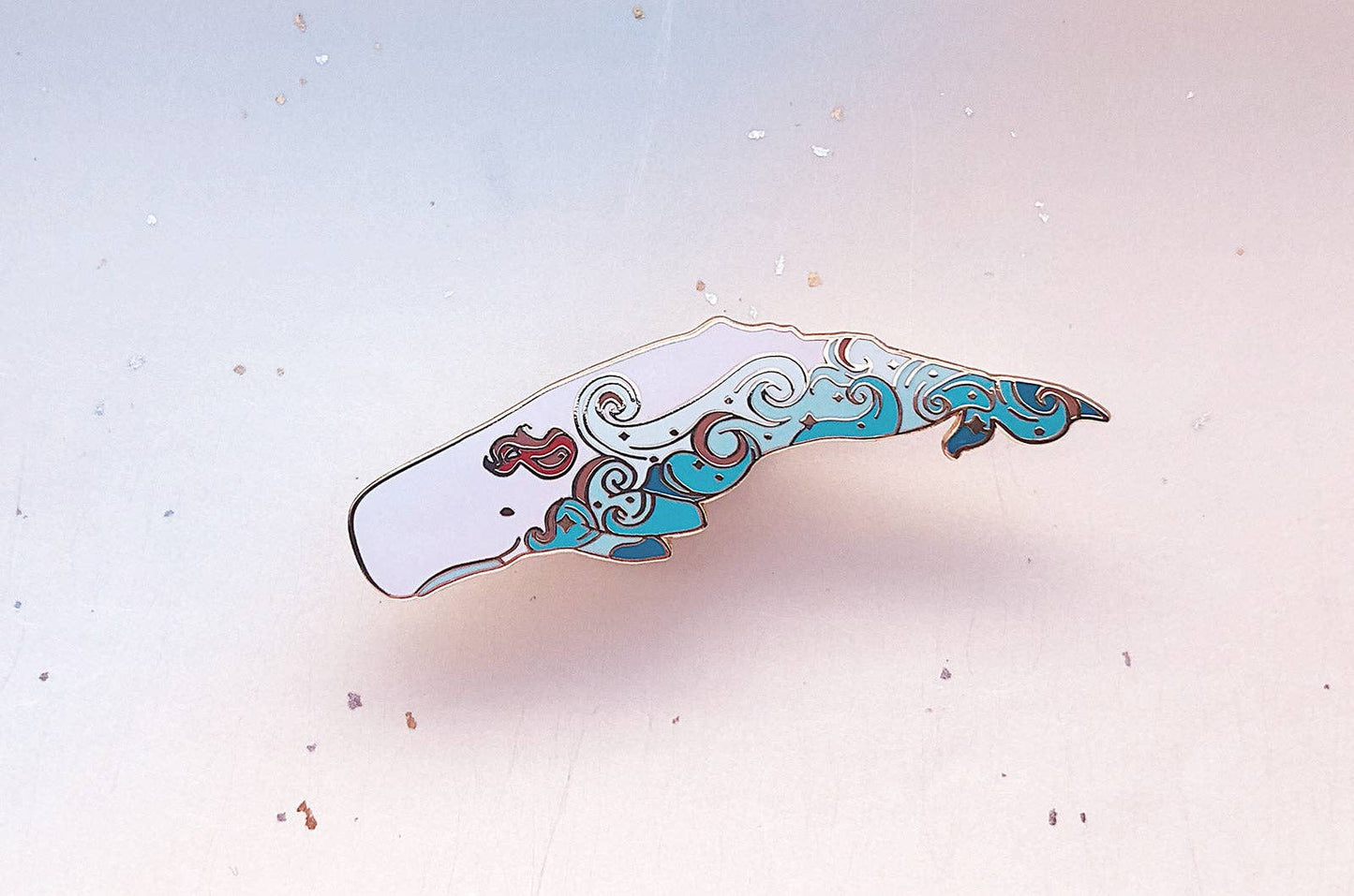 Waves Sperm Whale Pin - Fire in the Sky