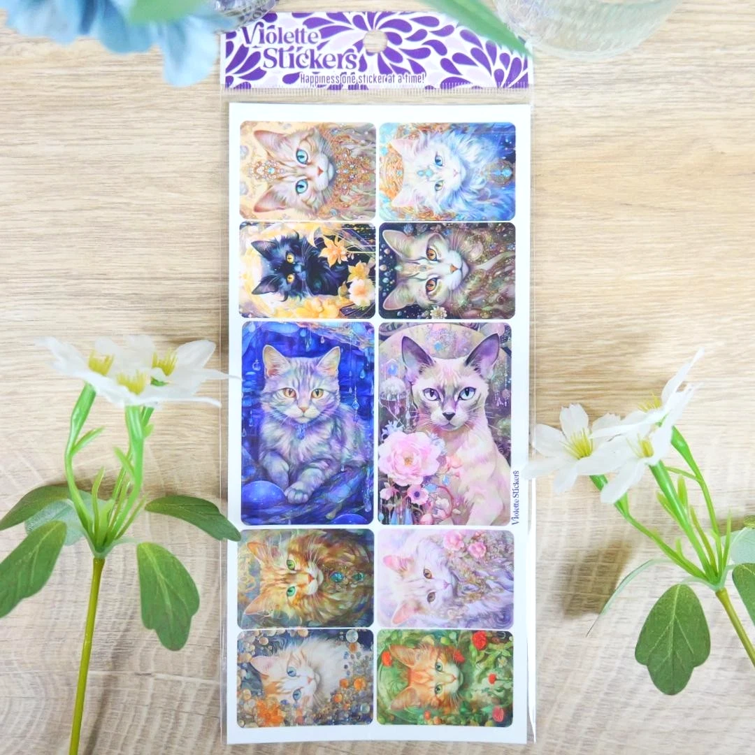 Duchess Cat Stickers - 2 Sticker Sheets for Stationary, Scrapbooking, & More