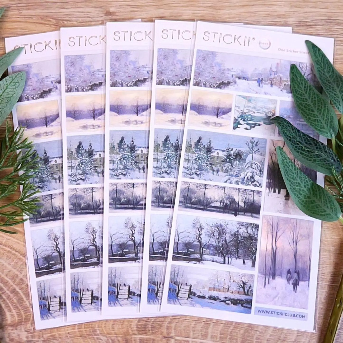 Winter Landscape Stickers - Scenic Snowy Sticker Sheet