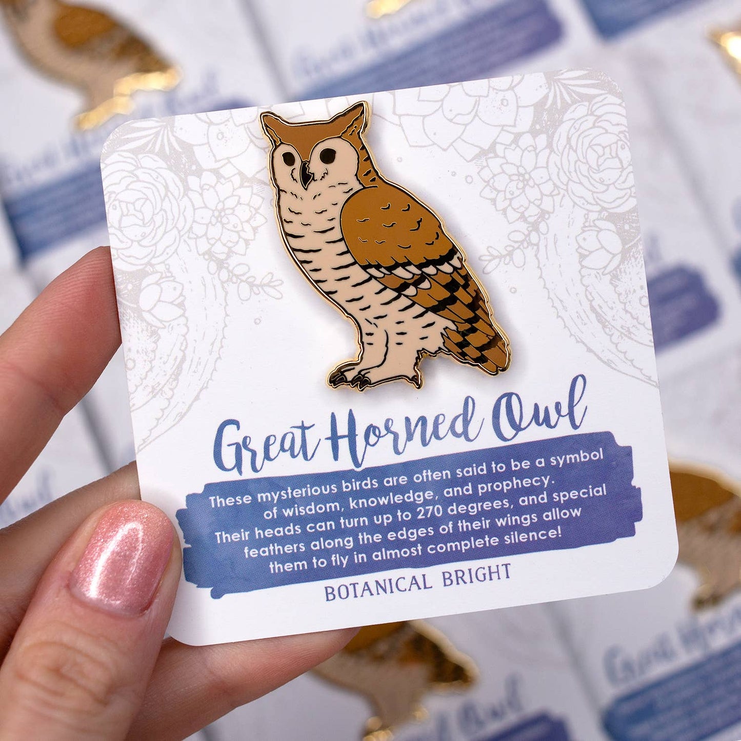 Great Horned Owl Enamel Pin