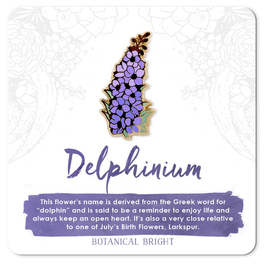 Delphinium Flower Enamel Pin