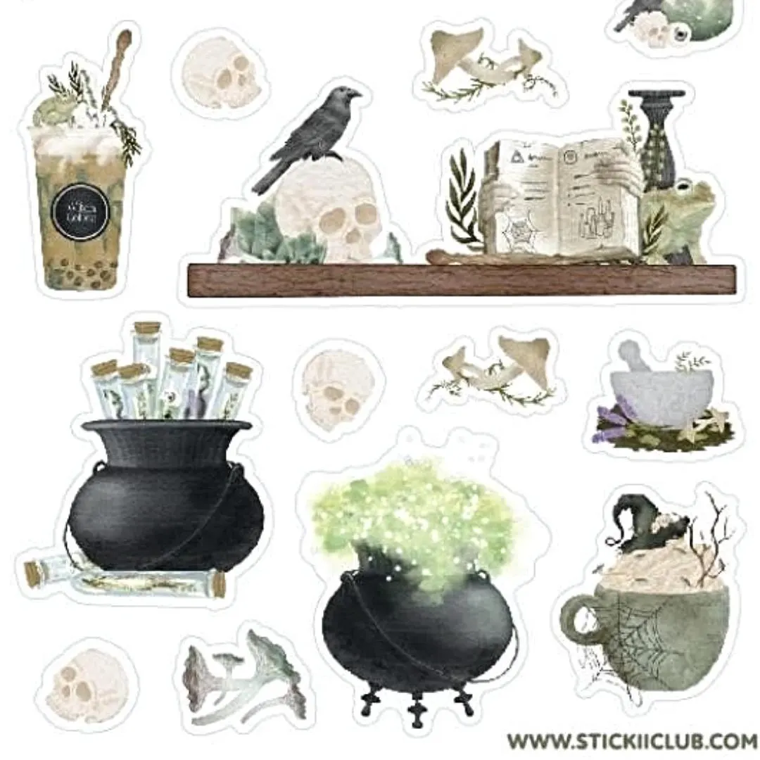 Bewitching Decor Stickers - Halloween, Gothic, & Witch Sticker Sheet