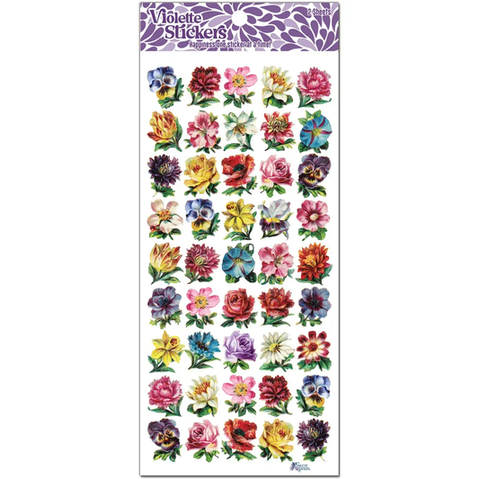 Mini Flower Stickers - Colorful Flowers Sticker Sheets