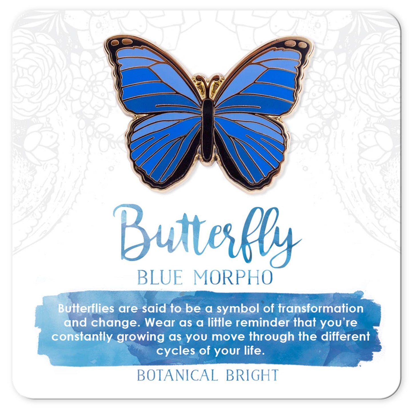 Blue Morpho Butterfly Enamel Pin