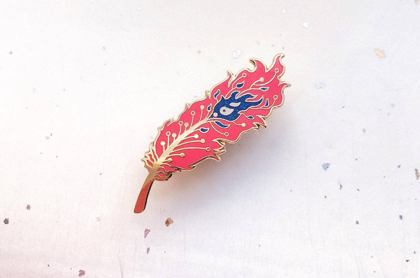 Phoenix Feather Pin - Gold Plated Base