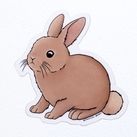 Brown Bunny Rabbit Sticker - Waterproof Vinyl
