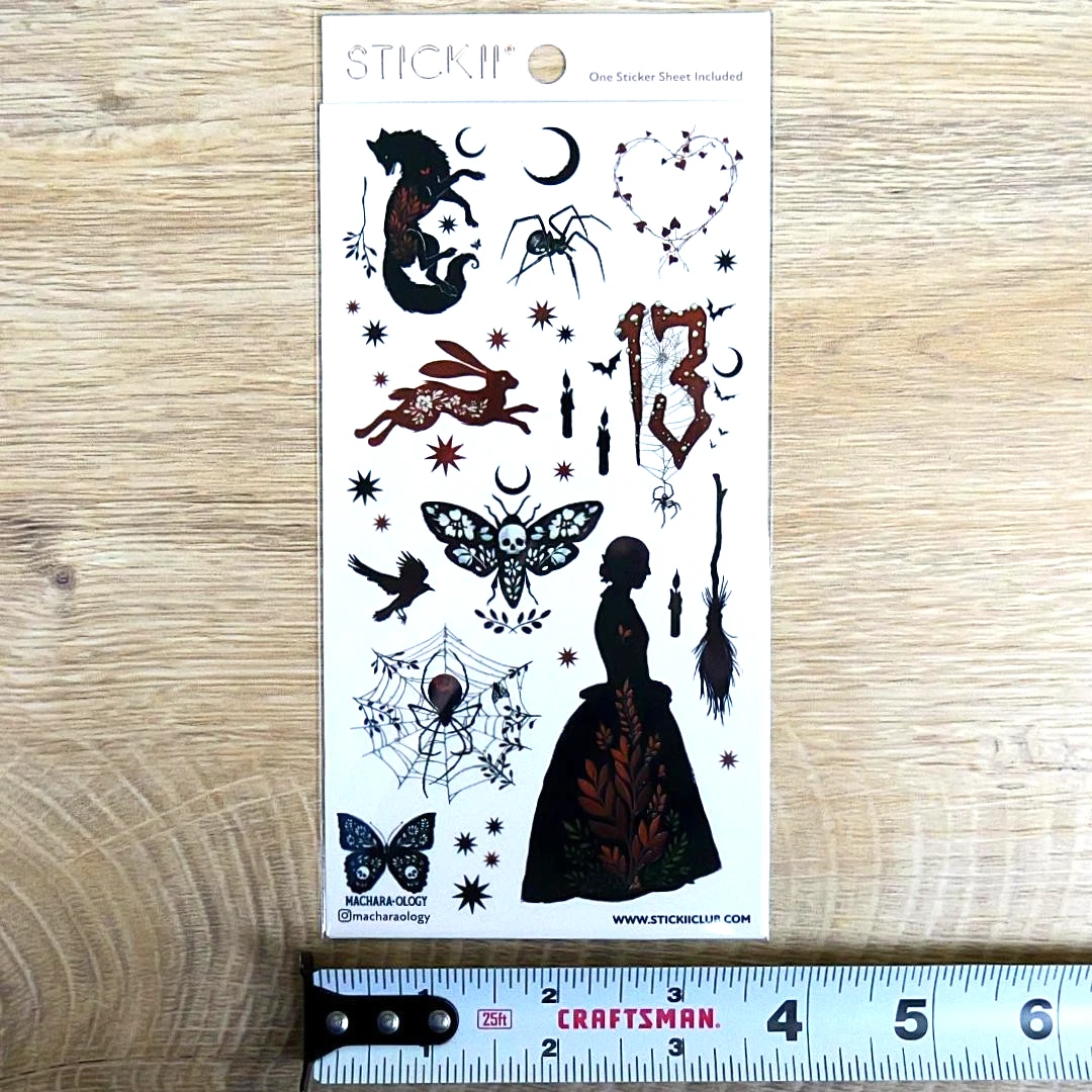 Dark Fairytale Stickers - Halloween & Goth - 1 Spooky Sticker Sheet