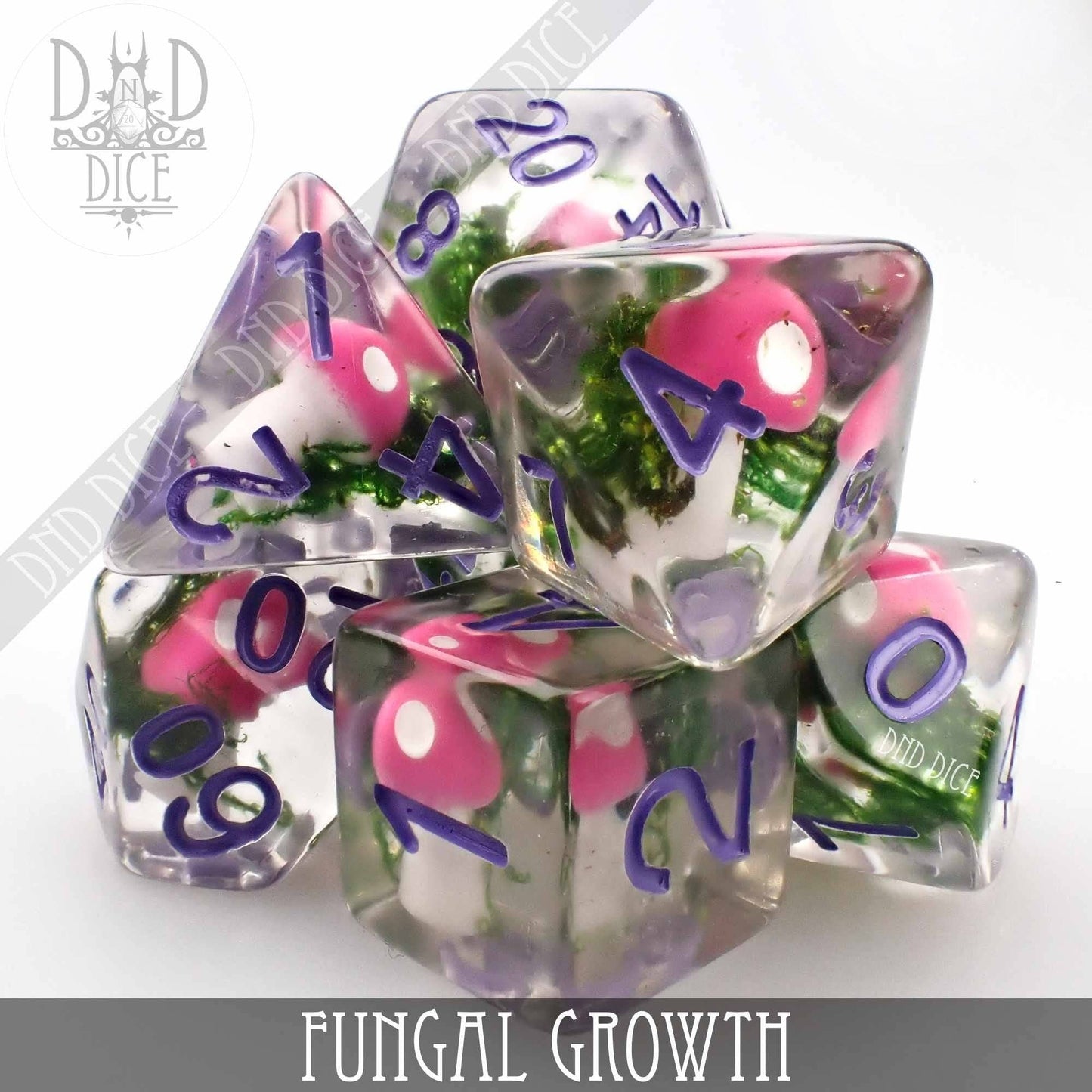 Dice Set - Fungal Growth - 7 Resin Dice