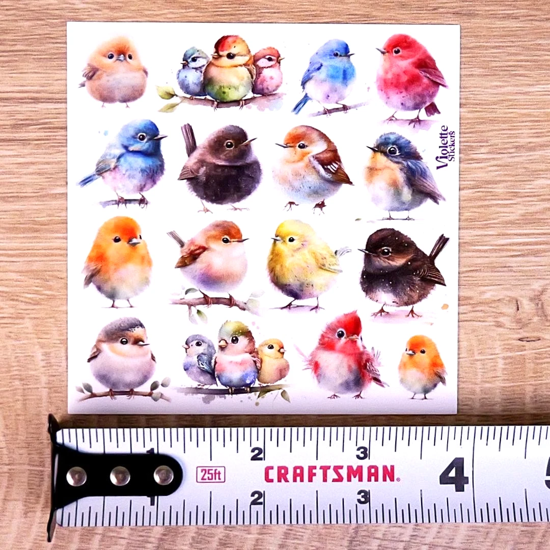 Chubby Birds Stickers - Bird & Nature Sticker Sheets