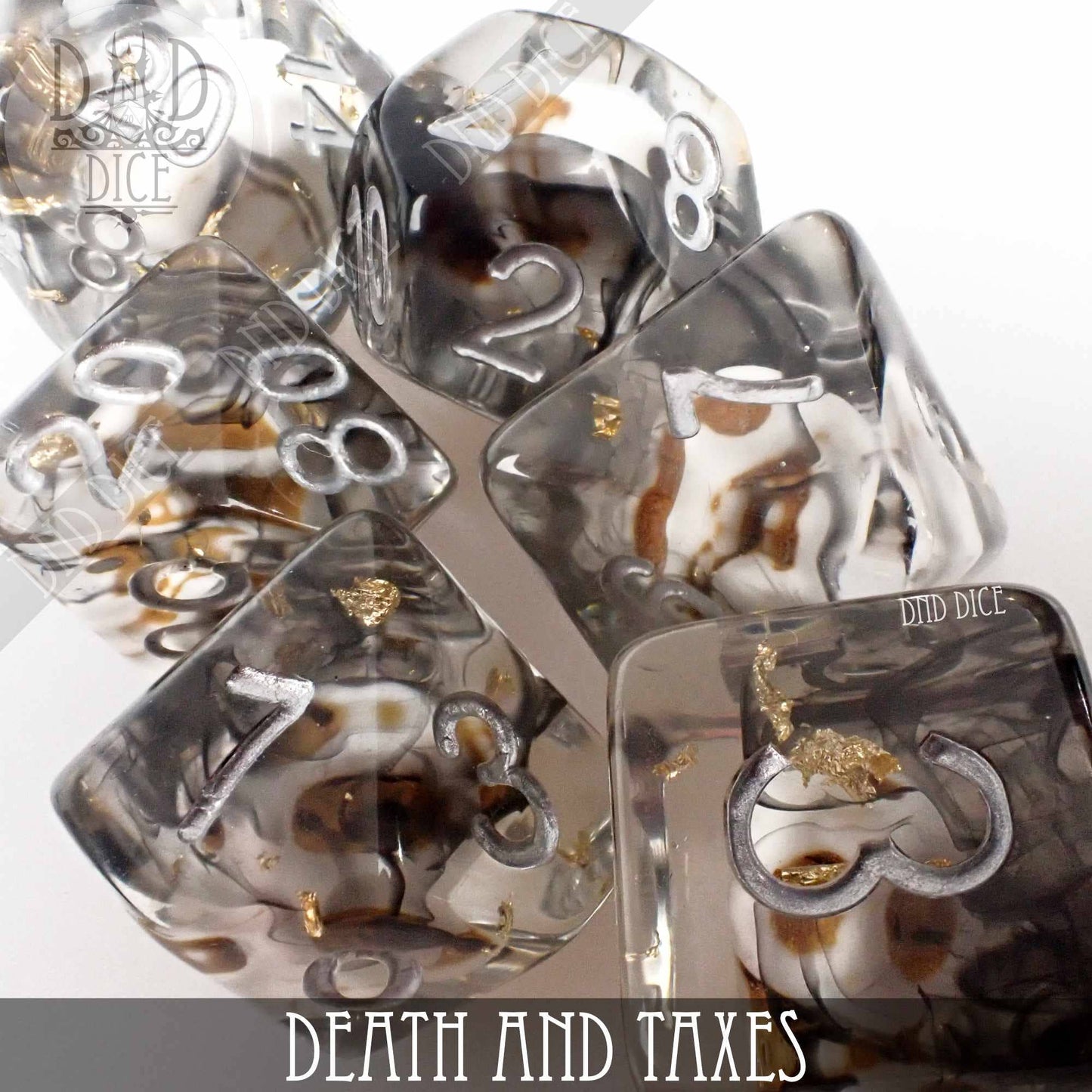 Dice Set - Death and Taxes - 7 Resin Dice