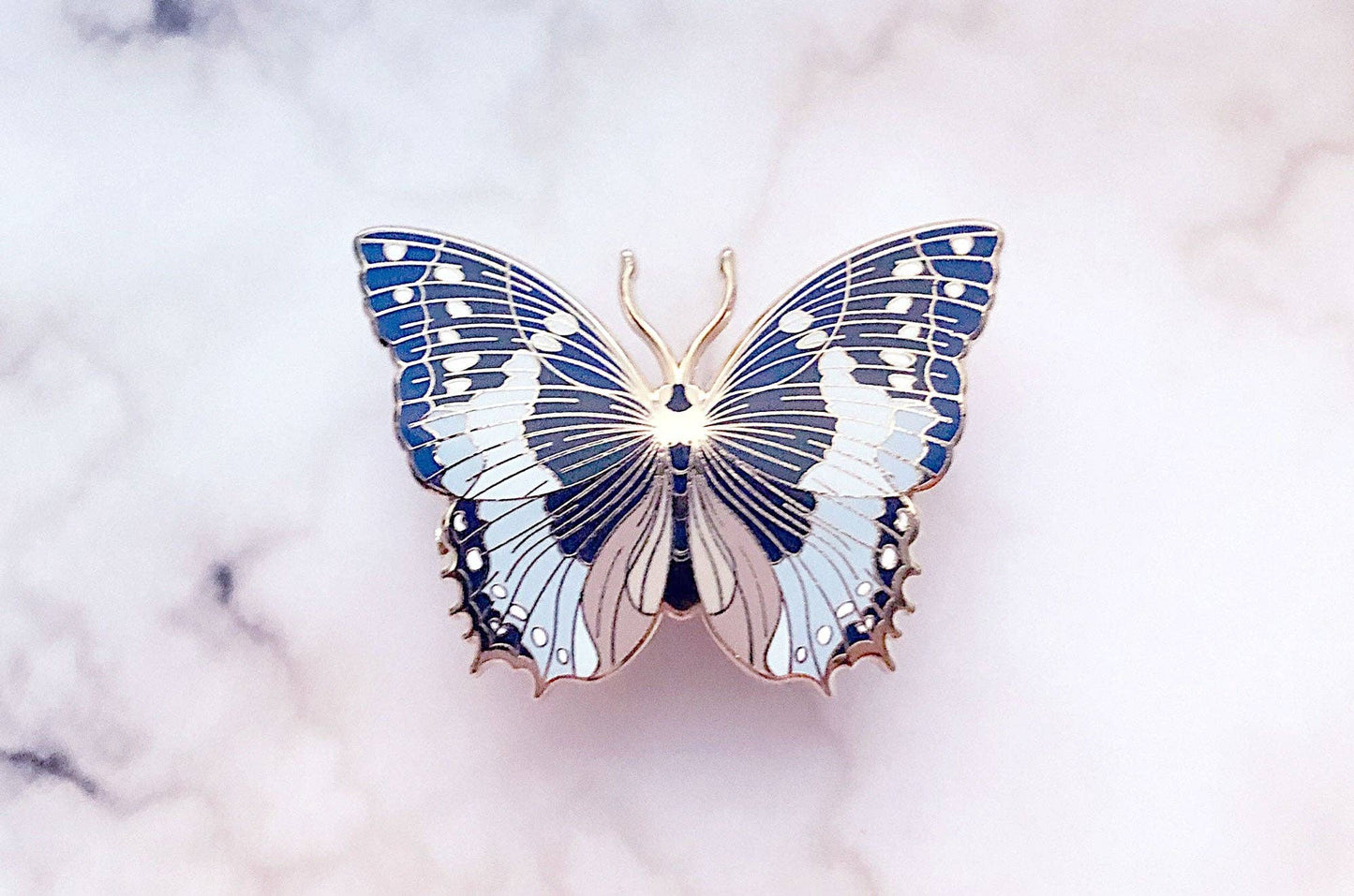 African Bluewing Butterfly Enamel Pin