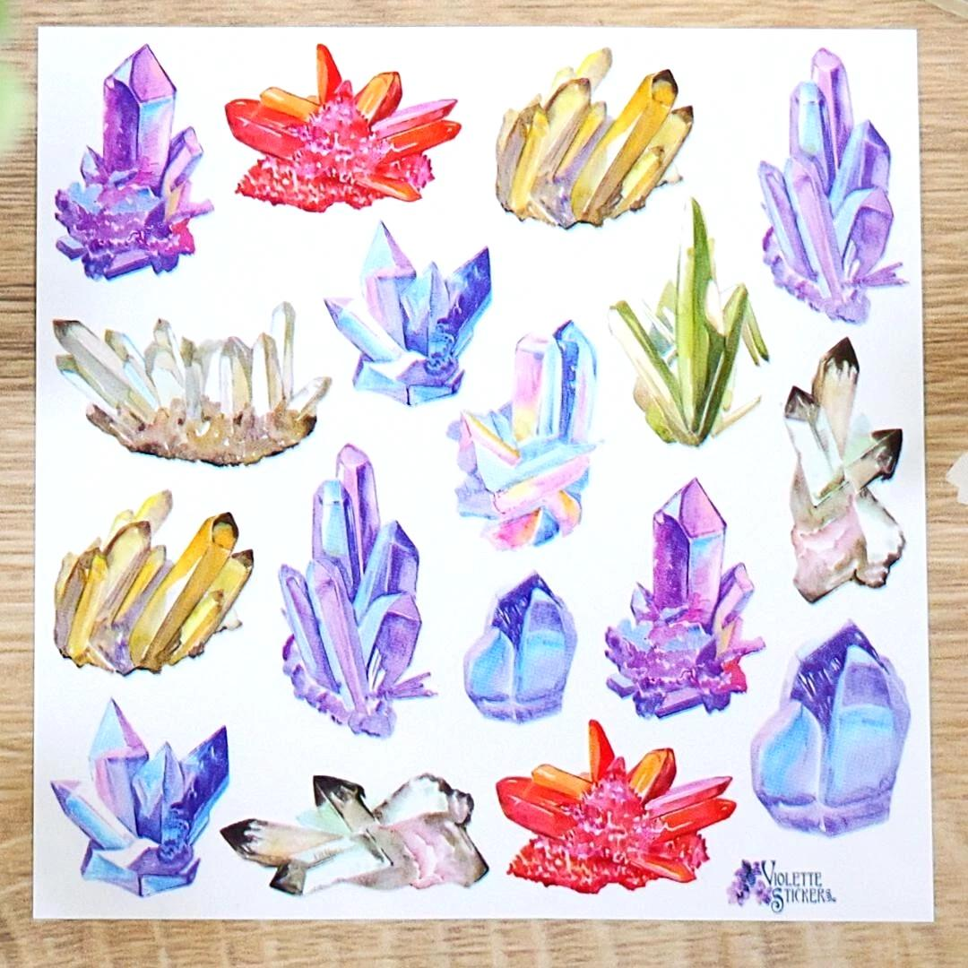 Crystal Stickers - Pastel Crystals Sticker Sheets