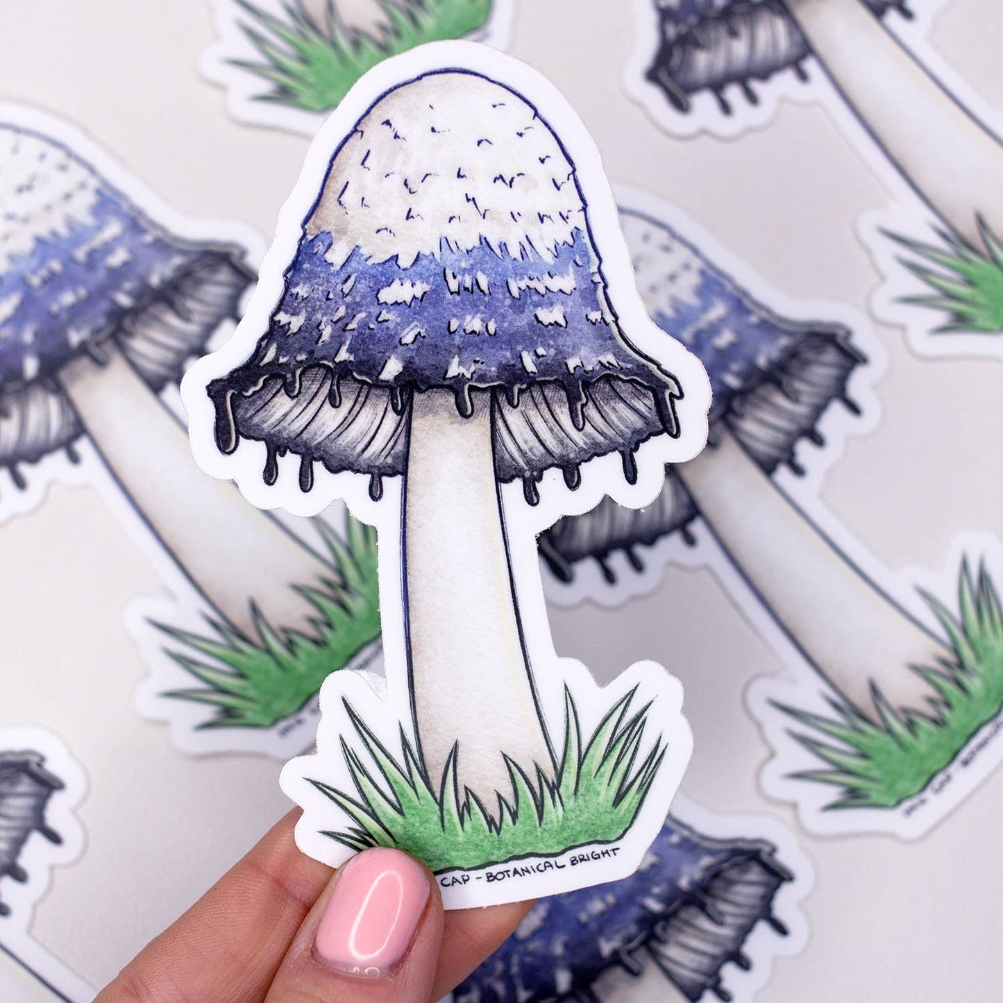 Mushroom Sticker - Ink Cap - Vinyl Waterproof