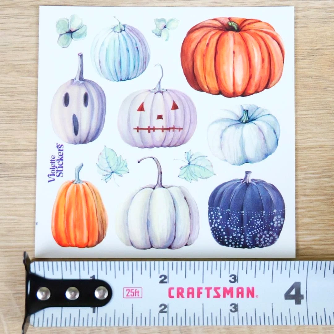 Ghost Pumpkin Stickers - 2 Sticker Sheets for Stationary, Scrapbooking, & More