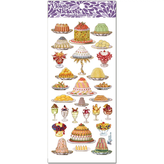 French Desserts Stickers - Vintage Sweet Treats Sticker Sheets
