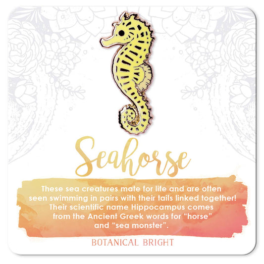 Seahorse Enamel Pin - Gold Plated Sea Life & Coastal Jewelry