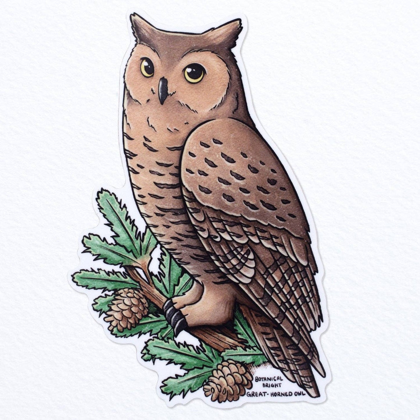 Great Horned Owl Sticker - Waterproof Vinyl