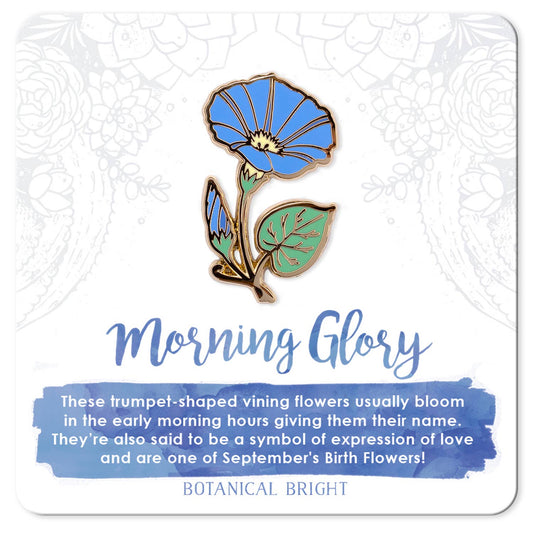 Morning Glory Enamel Pin - September Birth Flower