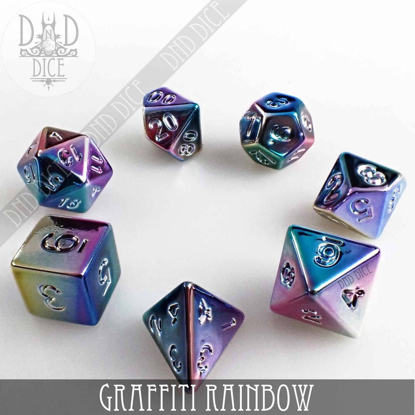 Dice Set - Graffiti Rainbow - 7 Acrylic Dice