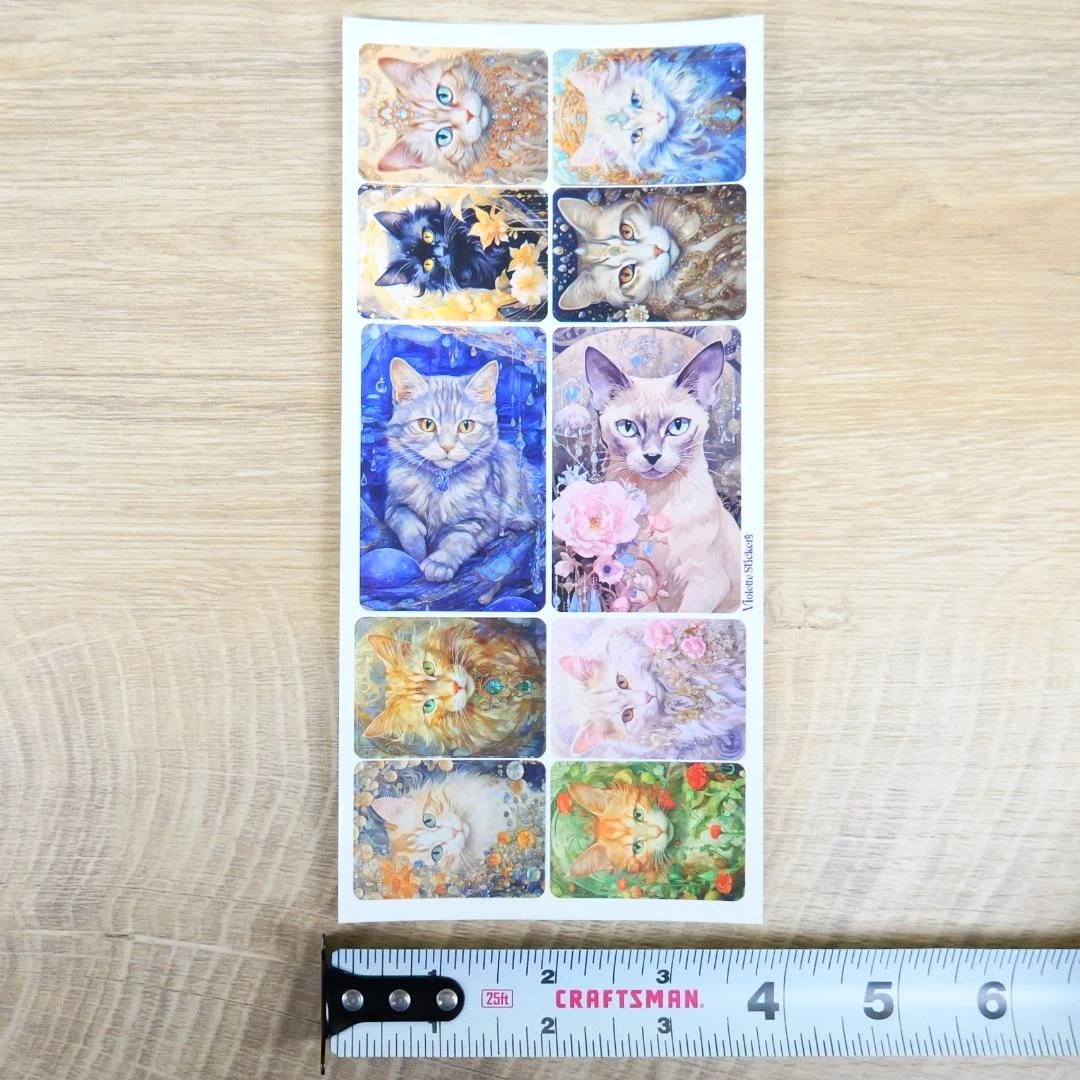 Duchess Cat Stickers - 2 Sticker Sheets for Stationary, Scrapbooking, & More