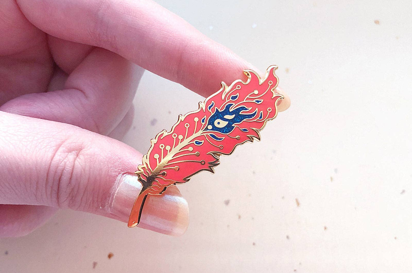 Phoenix Feather Pin - Gold Plated Base