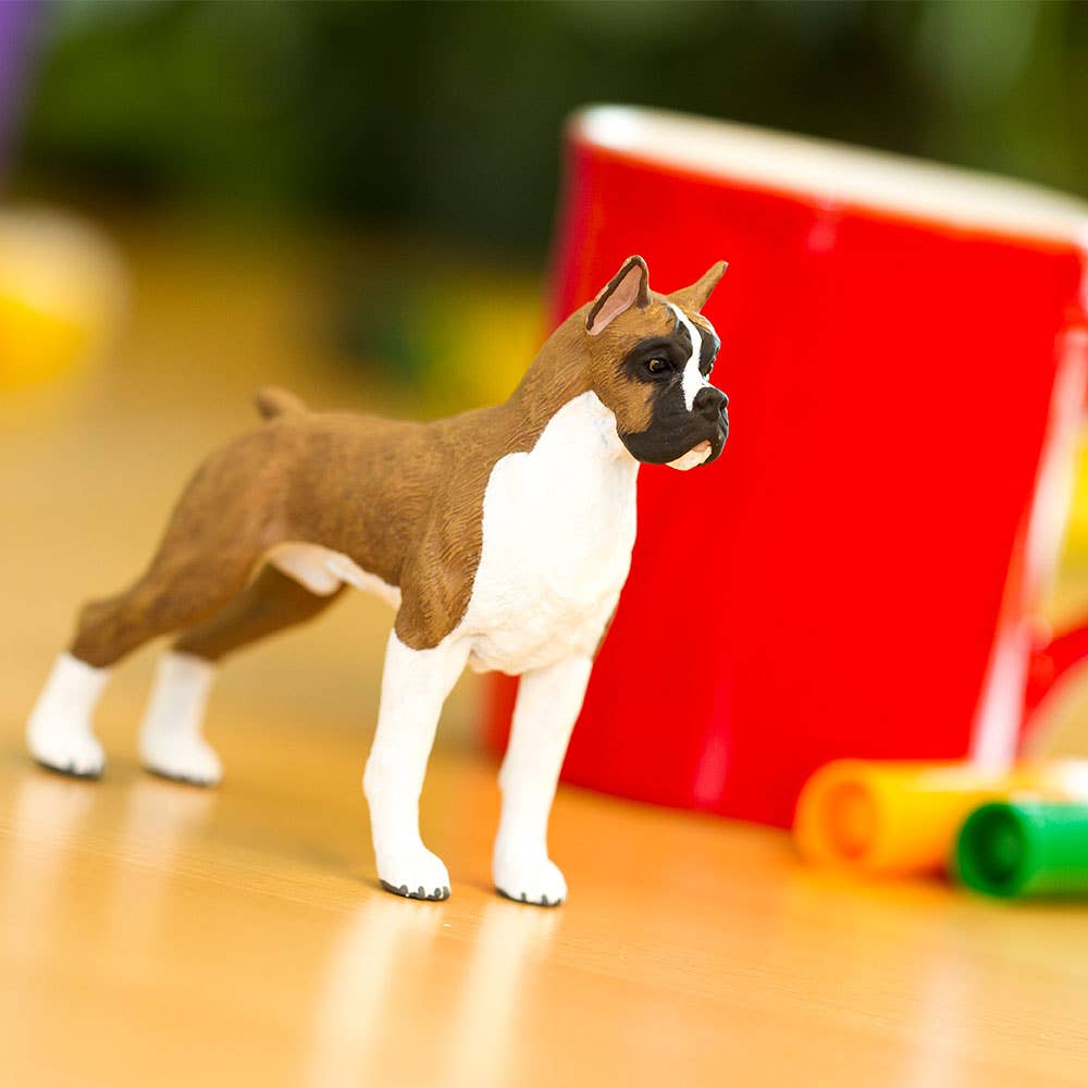 Boxer Dog Figurine - Hand Painted & Collectible Toy - Safari Ltd 100062