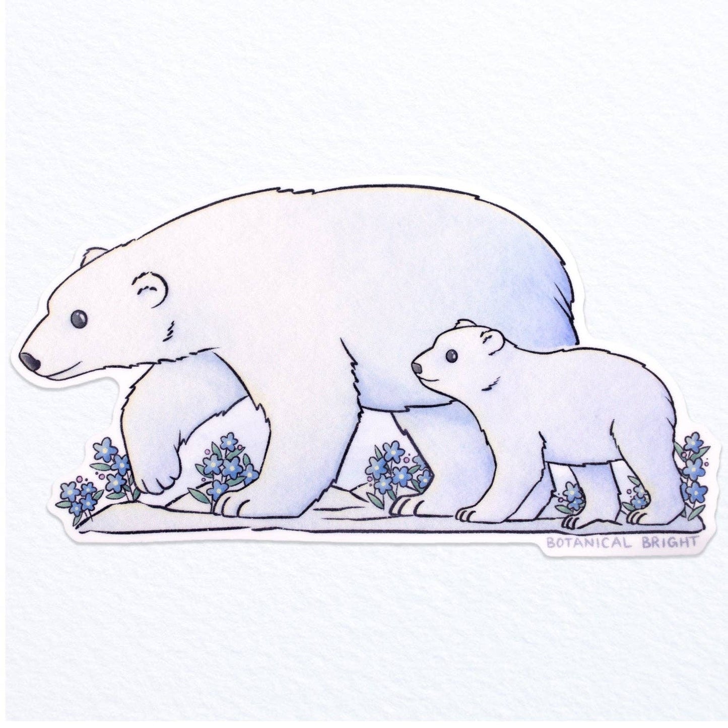 Polar Bear with Cub Sticker - Waterproof Vinyl