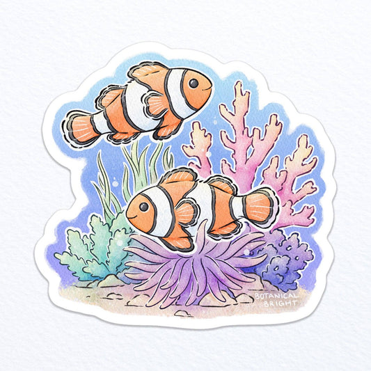 Clown Fish and Reef Sticker - Waterproof Vinyl