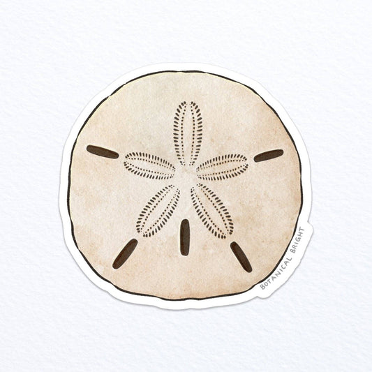 Sand Dollar Sticker - Waterproof Vinyl Beach, Ocean, & Coastal Decal