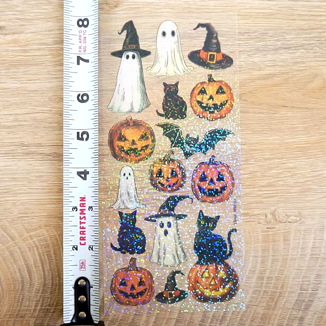 Violette Stickers - Crystal Pumpkin and Cat Stickers - 2 Sticker Sheets