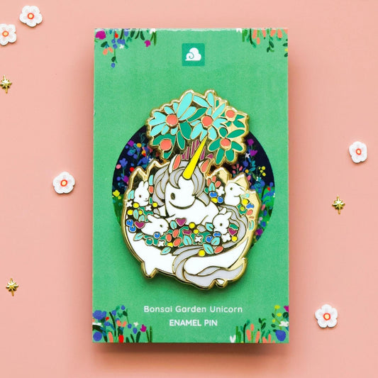 Unicorn Enamel Pin - Bonsai Garden - Mythical Creature