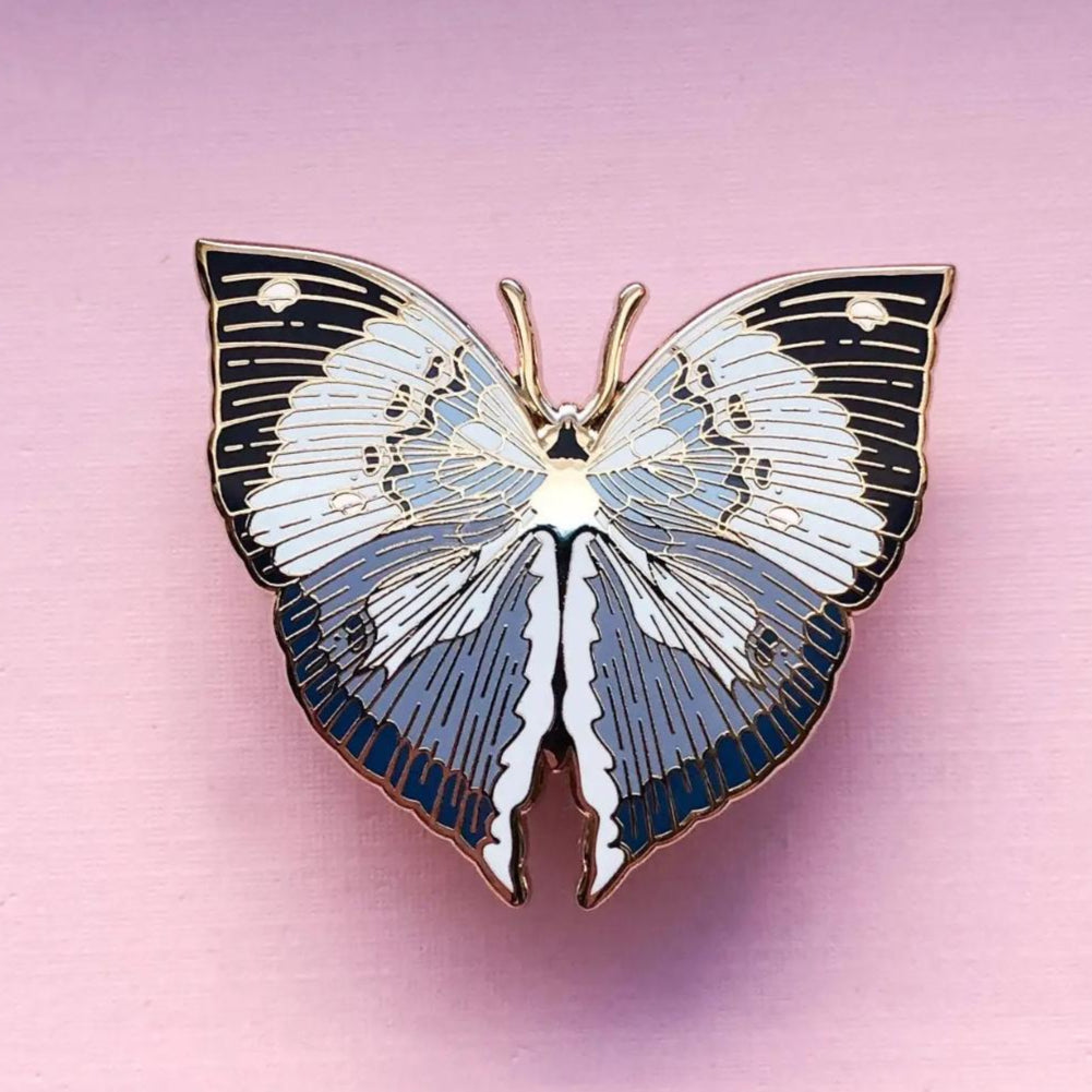 Blue Oakleaf Butterfly Enamel Pin