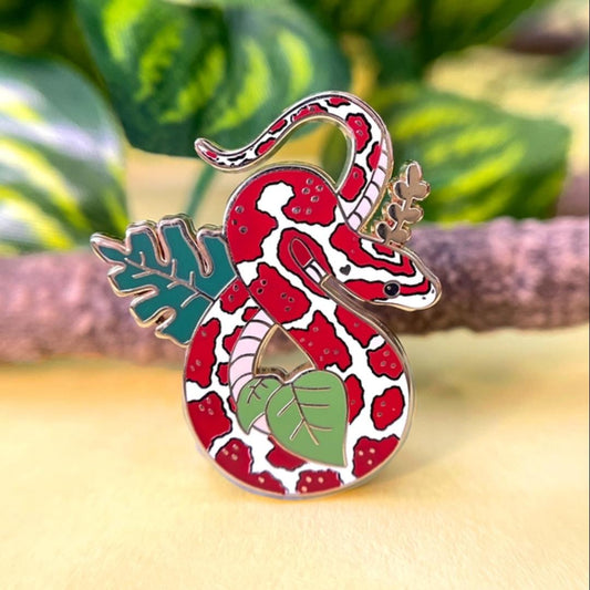 Corn Snake Enamel Pin - Crimson