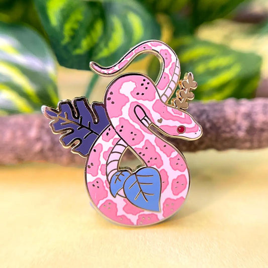 Corn Snake Enamel Pin - Pink