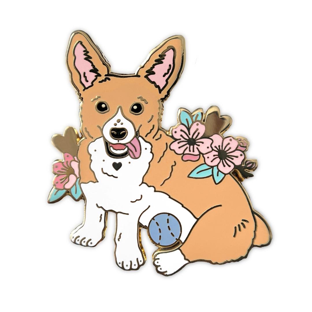 Dog Enamel Pin - Corgi