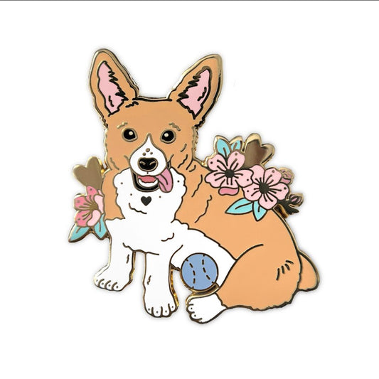 Dog Enamel Pin - Corgi