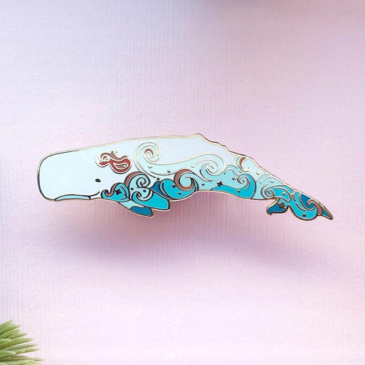 Waves Sperm Whale Pin - Fire in the Sky