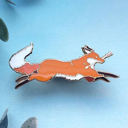 Red Fox Thief Enamel Pin