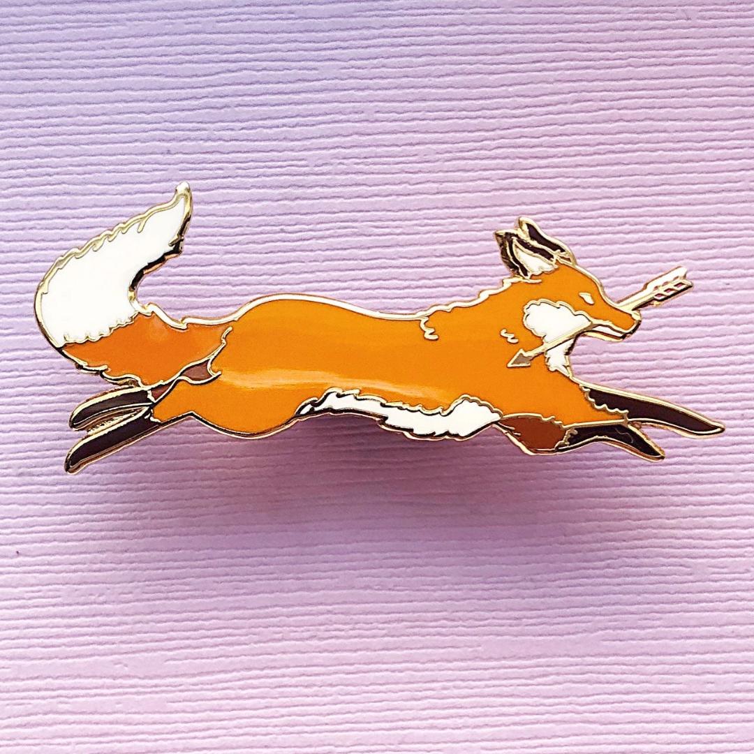 Red Fox Thief Enamel Pin