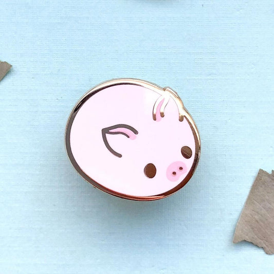 Pig Bun Enamel Pin