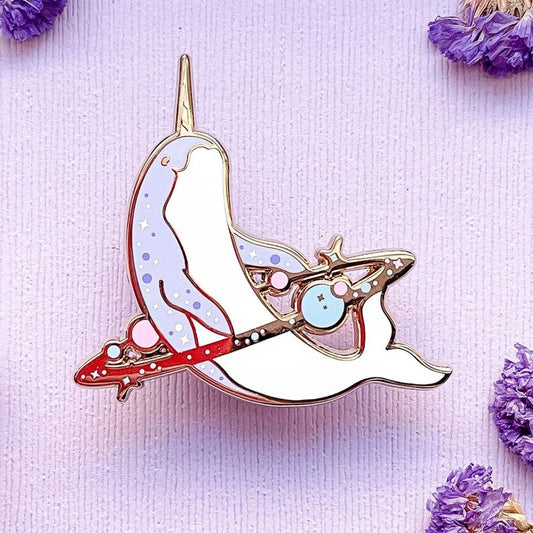 Cosmic Narwhal Enamel Pin