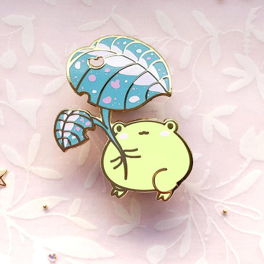 Gogo the Frog Leaf Umbrella Enamel Pin